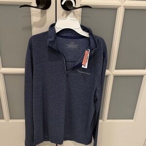 Vineyard Vines Men's Blue Performance Zip-Up long sleeve